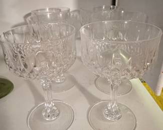 Cristal D'Arques Longchamp Champagne Coupe / Tall Sherbet Glasses