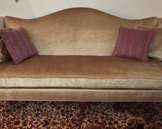 Vintage Chippendale Style Camelback Sofa