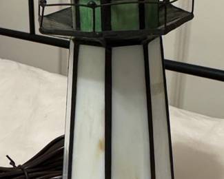 Stained Glass Lighthouse Accent Lamp