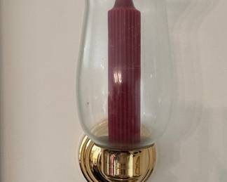 Traditional Brass Wall Sconce with Hurricane Glass
