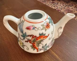 Vintage Jingdezhen Famille Rose Butterfly Teapot
