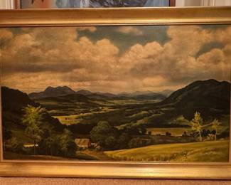 Mid-20th Century Pastoral Landscape Oil Painting