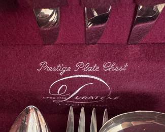 Vintage Silverplate Flatware Set in Prestige Plate Chest
