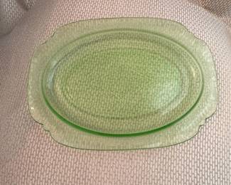 Hazel Atlas Florentine No. 1 Green Depression Glass Platter