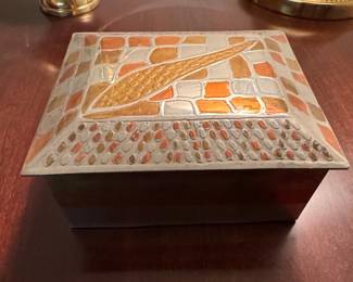 Mid-Century Modern Enamel and Metal Trinket Box