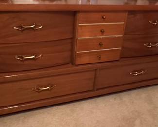 Bassett Furniture Mid-Century Modern Triple Dresser