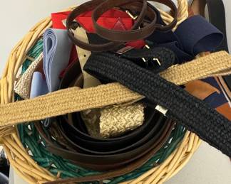 Collection of Assorted Men's Belts and Suspenders