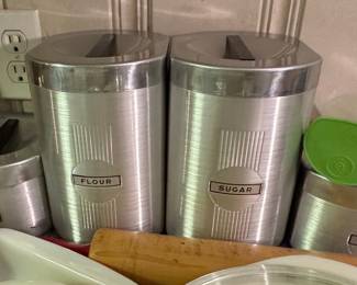 Vintage Aluminum Kitchen Canister Set