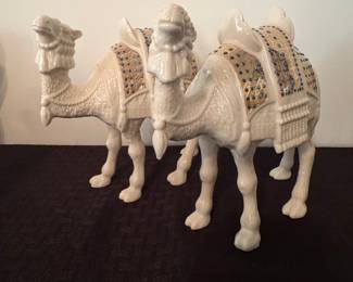 Vintage Italian Ceramic Camel Figurines