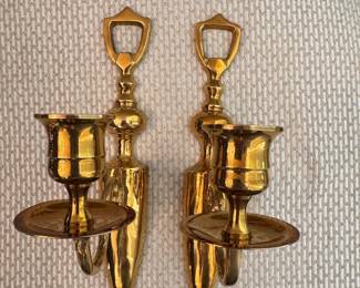 Pair of Vintage Brass Wall Sconces