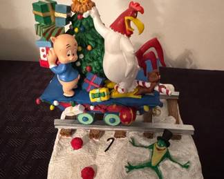 Vintage Danbury Mint Looney Tunes Christmas Train Figurine