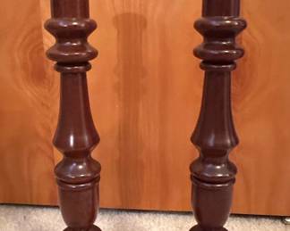Pair of Turned Walnut Candlesticks