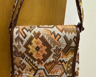 Vintage Tapestry Crossbody Bag