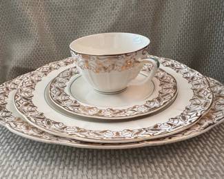 American Limoges 22K Gold Trimmed Dinnerware Set