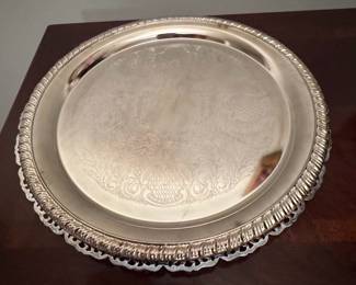 Victorian Style Silver Plated Serving Tray