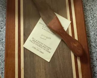 Bill & Kathy Pickard Exotic Wood Cutting Board and Spreader