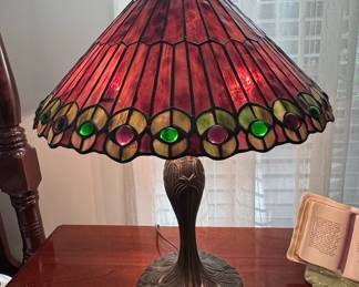 Art Nouveau Style Stained Glass Table Lamp