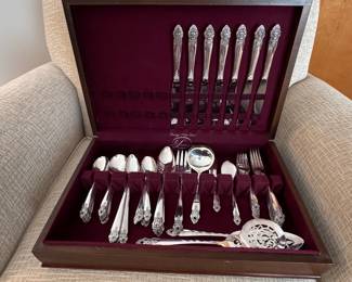 Vintage Silverplate Flatware Set in Prestige Plate Chest