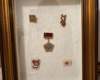 Collection of Five Soviet-Era Commemorative Pins and Medals