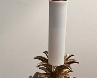 Vintage Brass Pineapple Candlestick Accent Lamp