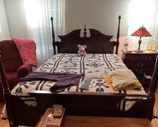Colonial Revival Mahogany Four-Poster Bed