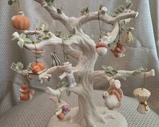 Lenox Autumn Delights Miniature Tree with 12 Ornaments