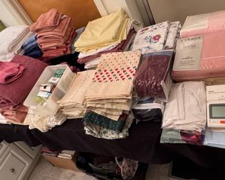 Assorted Vintage and Modern Bed and Bath Linens Collection