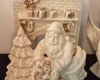 Lenox Santa by Fireplace Votive Candle Holder
