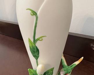 Franz Collection Hummingbird and Flower Porcelain Vase