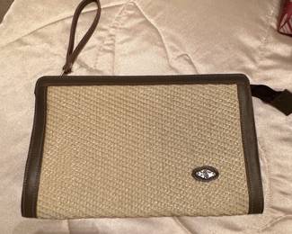 Brooks Brothers Woven Straw Wristlet
