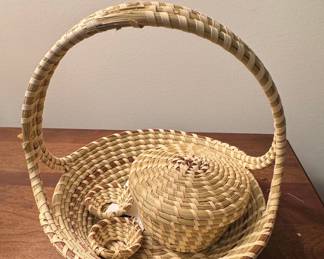 Handwoven Gullah Sweetgrass Basket Set