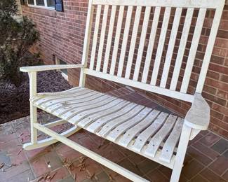 Vintage Wooden Double Porch Rocking Bench