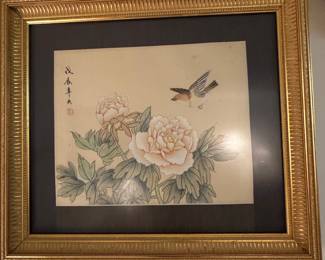 Chinese Peony and Bird Painting