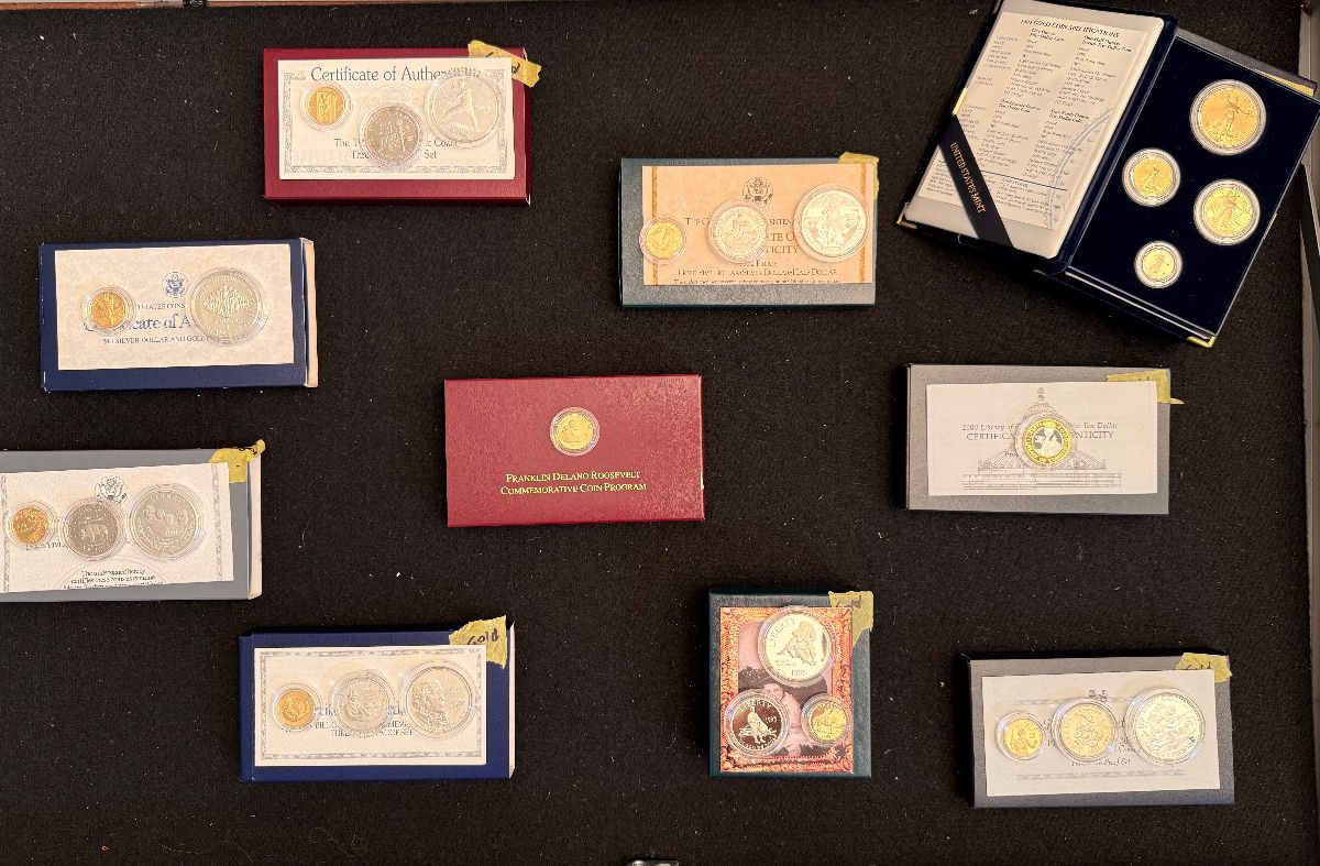 LOT 1 – GOLD & COMMEMORATIVE COIN SET COLLECTION Blind Highest & Best Offer. Entire case sold as one lot. Offer due October 17 by 3 PM. Must specify LOT 1.