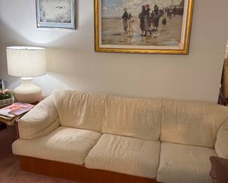 Mid Century Scandinavian Wool Sofa, Art