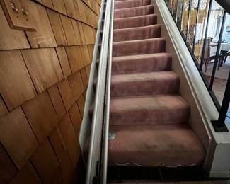 Acorn Stair lift is available. Rail is 191” .  It is in operating condition.  We just had to remove the seat so that we can move furniture downstairs.
