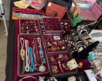 Costume Jewelry.  Leather purses
