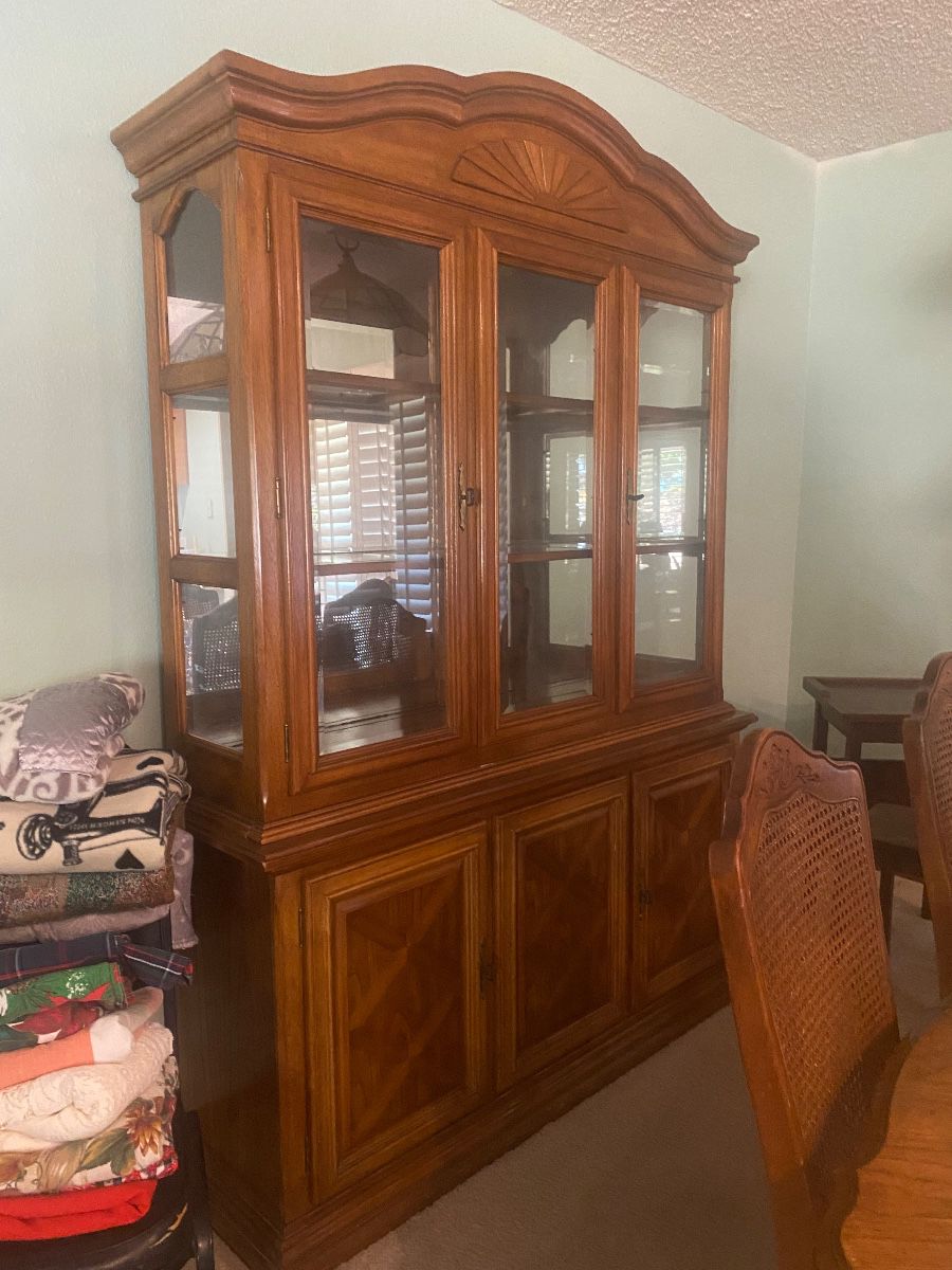With matching dining room table and chairs