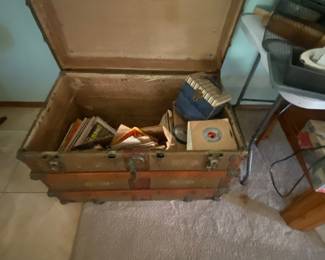 Vintage trunk LP's 45's music all vintage