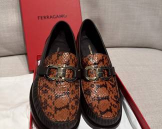 Ferragamo Exotic Snake Loafers 7 1/2 $850 obo
