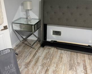 Great upholstered bed with queen mattress