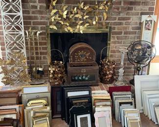Picture frames, decorative chest, butterfly decor