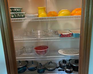 Tupperware, Pyrex, Bakeware, pots and pans