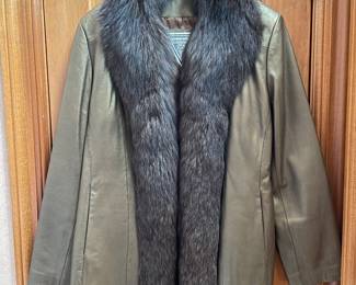 Vintage Marvin Richards Leather Cost with Fox Fur