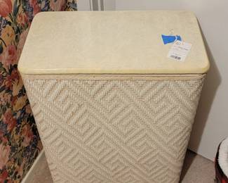 Vintage MidCentury Woven Laundry Hamper