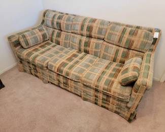 Vintage Plaid Upholstered Sofa