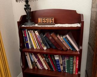 Traditional Mahogany Finish ThreeShelf Bookcase with Drawer