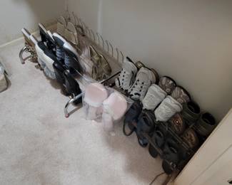 Assorted Womens Footwear Collection with Shoe Rack