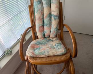 Vintage Bentwood Cane Rocking Chair