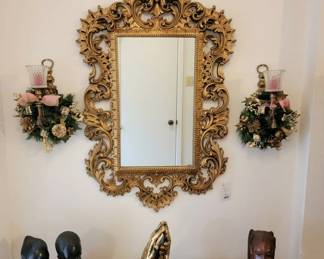 Ornate RococoStyle Gilt Wall Mirror